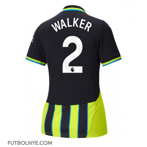 Camiseta Manchester City Kyle Walker #2 Visitante Equipación para mujer 2024-25 manga corta